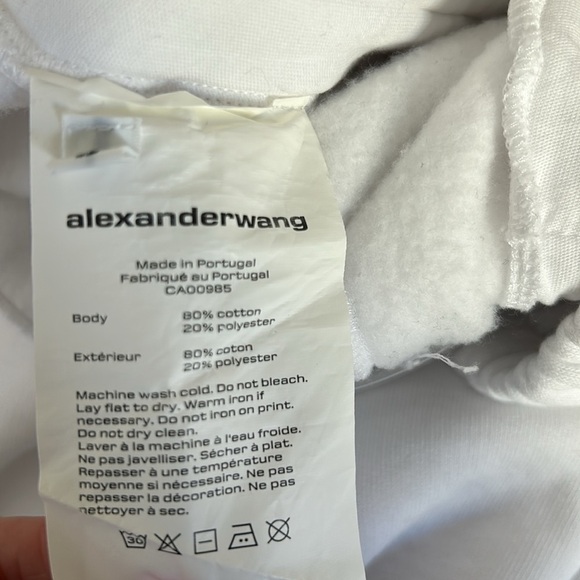 Alexander Wang Foundation Terry Classic Sweatpant Joggers in White size small - Picture 13 of 13